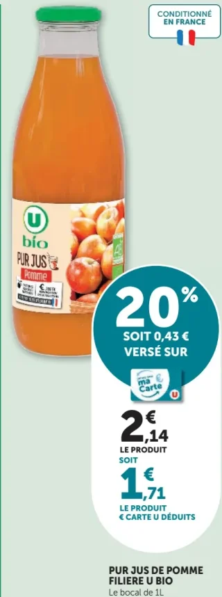 Pur jus de pomme filiere U Bio