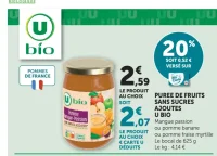 Puree de fruits sans sucres ajoutes U bio