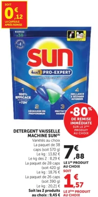 Détérgent vaisselle machine Sun 4en1 Pro-Expert