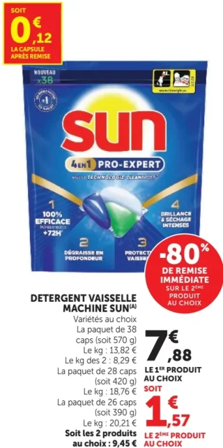 Détérgent vaisselle machine Sun 4en1 Pro-Expert