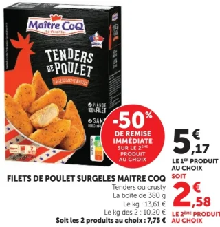 Filets de poulet surgelés Maître Coq Tenders