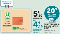 Truite fumee au bois de hetre U bio