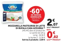 Mozzarella Pasteurisée de Lait de Bufala Casa Azzurra