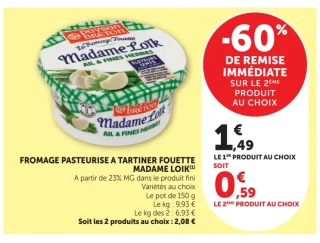 Fromage Pasteursié à Tartiner Fouetté Madame Loïk Paysan Breton