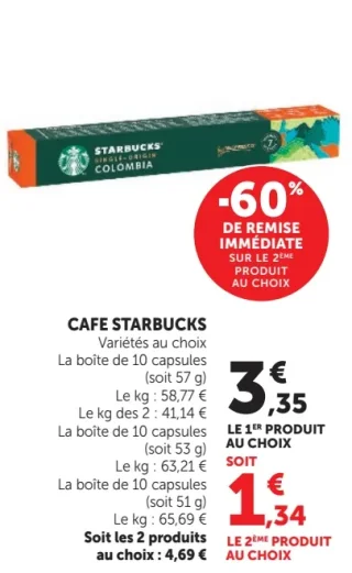 Café en capsules Starbucks