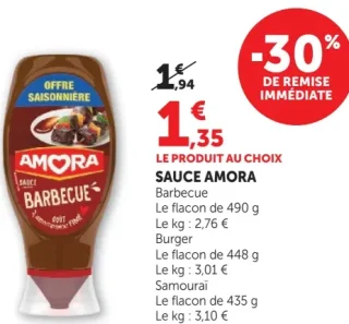 Sauce Amora Barbecue, Burger, Samouraï