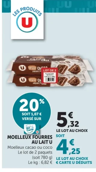 Moelleux fourres au lait U