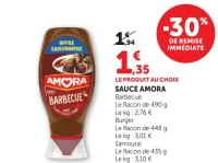 Sauce Amora Barbecue, Burger, ou Samouraï