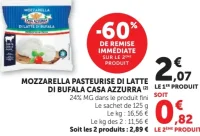 Mozzarella pasteurise de latte di bufala Casa Azzurra