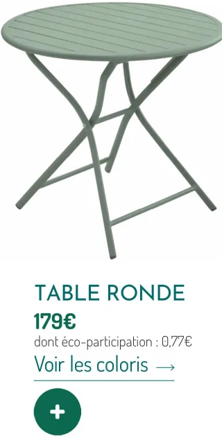 Table ronde pliante de jardin