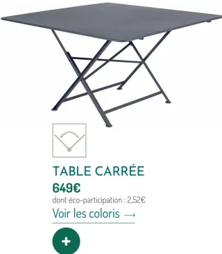 Table carrée Cargo