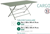Table rectangulaire Cargo