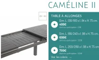 Caméline II Table à allonges