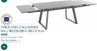 Table avec 2 allonges MALO