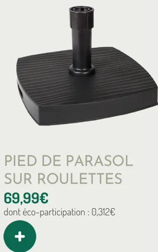 Pied de parasol sur roulettes