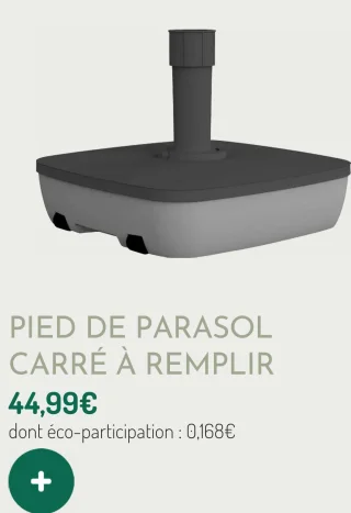 Pied de parasol carré à remplir