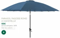PARASOL PAGODE ROND À MANIVELLE