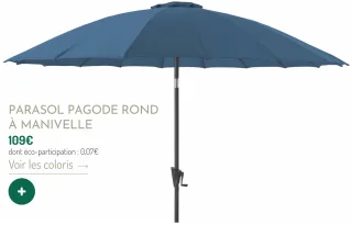 PARASOL PAGODE ROND À MANIVELLE