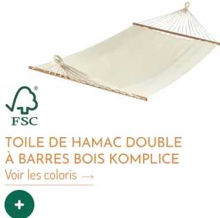 Toile de hamac double à barres bois Komplice Jobek