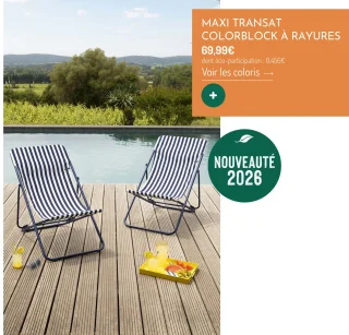 Maxi Transat Colorblock à Rayures