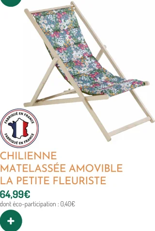 Chilienne matelassée amovible La Petite Fleuriste