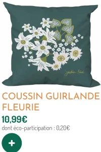 Coussin Guirlande Fleurie Jardin Privé