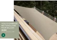 Voile d’ombrage rectangulaire pour balcon