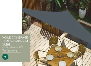 Voile d’ombrage triangulaire 3 m