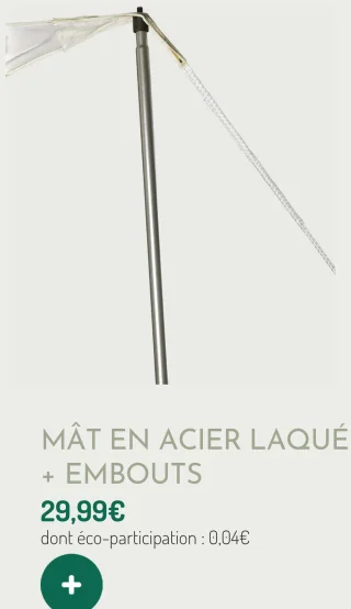 Mât en acier laqué + embouts