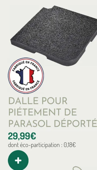 Dalle pour piétement de parasol déporté