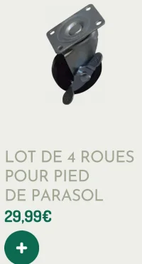 Lot de 4 roues pour pied de parasol