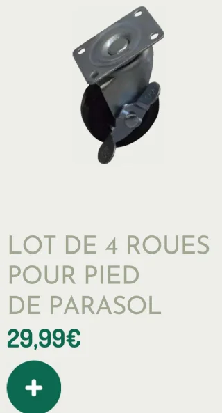 Lot de 4 roues pour pied de parasol