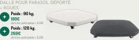 Dalle pour parasol déporté + roues