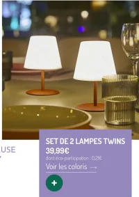 Set de 2 lampes Twins Lumisky