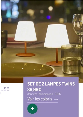 Set de 2 lampes Twins Lumisky