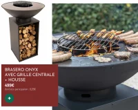 BRASERO ONYX AVEC GRILLE CENTRALE + HOUSSE