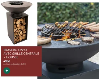 BRASERO ONYX AVEC GRILLE CENTRALE + HOUSSE