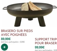 BRASERO SUR PIEDS AVEC POIGNÉES