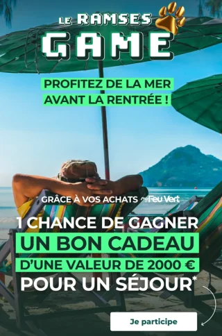 Jeu concours Le Ramses Game Feu Vert - Bon cadeau d'une valeur de 2000 € pour un séjour