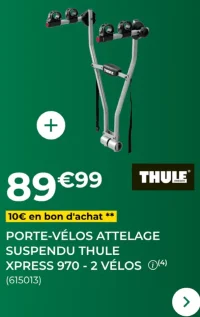 Porte-vélos attelage suspendu Thule Xpress 970 - 2 vélos