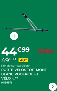 Porte-vélos toit Mont Blanc Roofride - 1 vélo