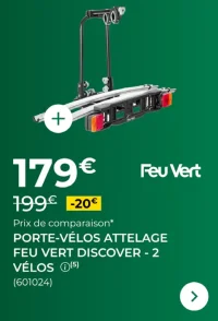 Porte-vélos attelage Feu Vert Discover - 2 vélos