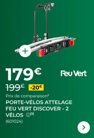 Porte-vélos attelage Feu Vert Discover - 2 vélos