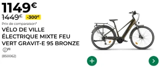 Vélo de ville électrique mixte Feu Vert Gravit-E 95 bronze