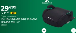 Réhausseur Isofix Gaia 125-150 cm Bebeconfort