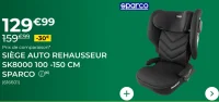 Siège Auto Rehausseur SK8000 100-150 cm Sparco
