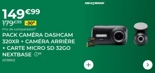 Pack caméra Dashcam 320XR + caméra arrière + carte micro SD 32Go NEXTBASE