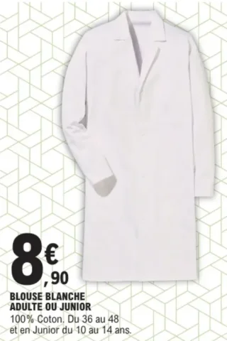 Blouse blanche adulte ou junior