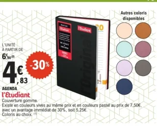 Agenda L'Etudiant Couverture Gomme