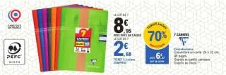 Lot de 7 Cahiers Clairefontaine
